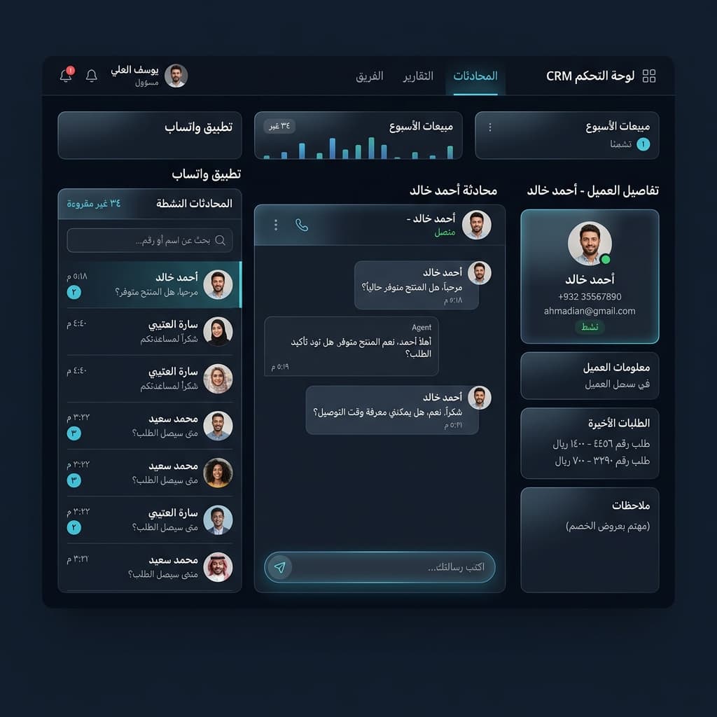 لوحة تحكم SkyCRM الشاملة